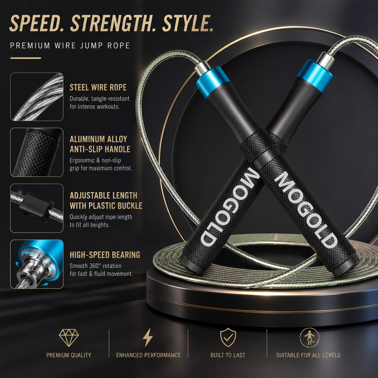 MOGOLD Profesyonel Hızlı Atlam - Jump Rope Speed Bearing incelemesi ve fiyatı